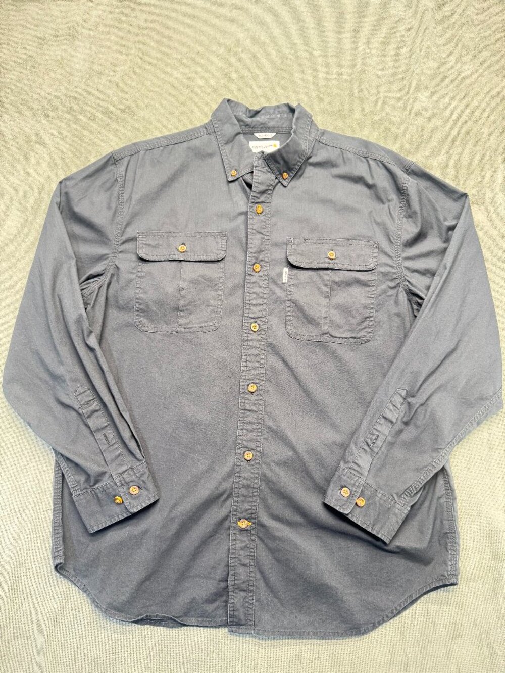 Carhartt Foreman Shirt Mens Large Black Relaxed Fit Long Sleeve Button Down